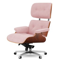 Fotel Biurowy Lucera w stylu Lounge Chair Velvet Brazylijski palisander Pudrowy róż (SWAN-40) Pudrowy róż (SWAN-40)