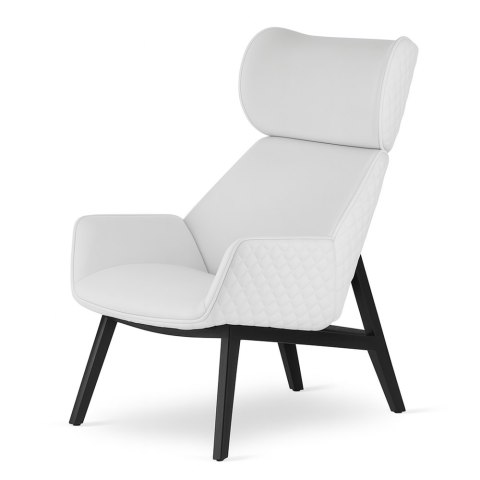 Fotel wypoczynkowy Serio biały - designerski fotel ze skóry naturalnej