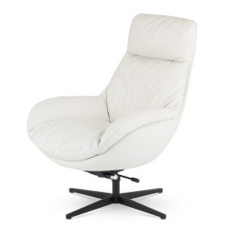 Biały fotel bujany Torsby XZ - ekologiczna skóra, nowoczesny design premium