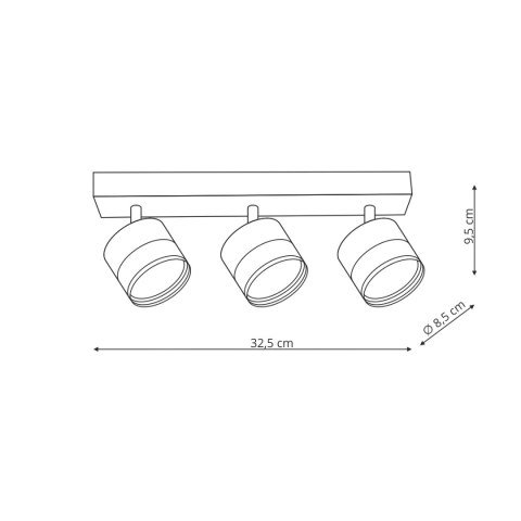 Light Prestige Spot Kendal 3 transparetny / biały GX53