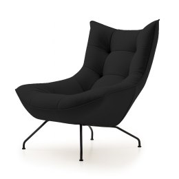 Fotel Vansbro ML czarny velvet YA2313-20, elegancki fotel wypoczynkowy do salonu i gabinetu