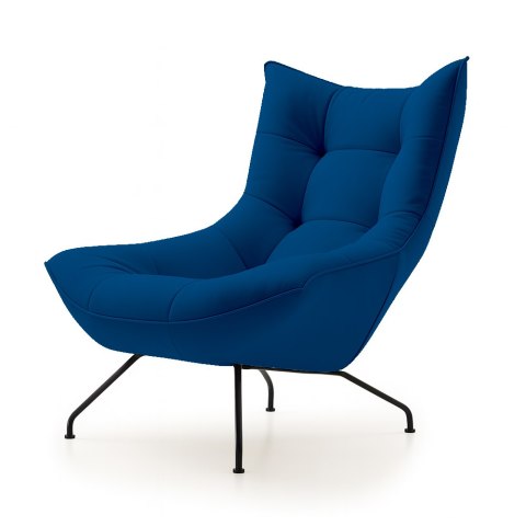 Fotel Vansbro ML SWAN-08, elegancki fotel granatowy velvet do wnętrz modern