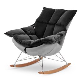 Bianco fotel bujany velvet jasnoszary z poduszką ciemnoszarą - komfort i design