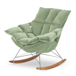 Fotel Bianco jasnozielony - designerski fotel bujany do salonu i sypialni