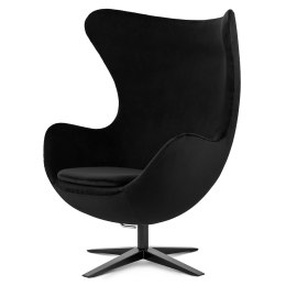 Fotel Egg Jajo Premium Velvet Treviso Aksamitny Welur obrotowy z funkcją bujania Czarna szeroka Czarny (YA2313-20)