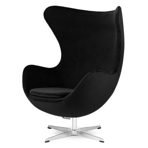 Fotel Egg Jajo Premium Velvet Treviso Aksamitny Welur obrotowy z funkcją bujania Czarny (YA2313-20) Srebrny