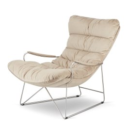 Beżowy fotel bujany Granna XZ SWAN-01 - stylowy mebel do wnętrz
