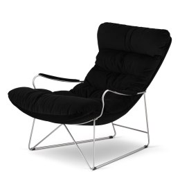 Fotel Granna XZ Czarny Velvet - aksamitny fotel bujany premium