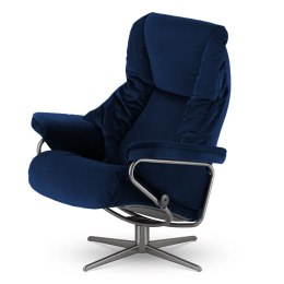 Kijar XZ fotel rozkładany ciemnogranatowy - stylowy velvetowy fotel do relaksu