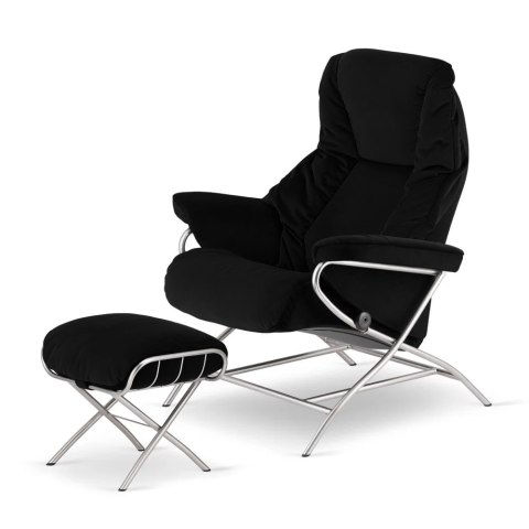 Fotel wypoczynkowy Kijar na stelażu XZ czarny velvet YA2313-20 - elegancki fotel relaksacyjny premium