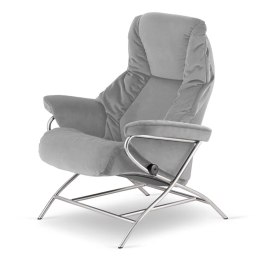 Fotel Kijar XZ Jasnoszary - regulowany zagłówek, fotel rozkładany, velvet premium