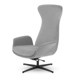 Fotel Kirke XZ Jasnoszary - designerski fotel relaksacyjny z odchylanym oparciem