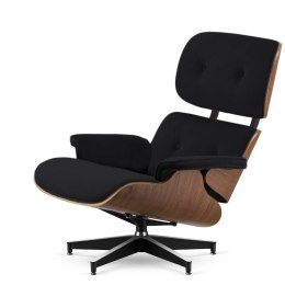Fotel Lucera XL insp. Lounge Chair Velvet Czarny (YA2313-20) Ciemny orzech