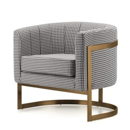 Fotel Madame Pepitka Nowoczesny Okrągły Design Glamour - Elegancka Mosiężna Podstawa