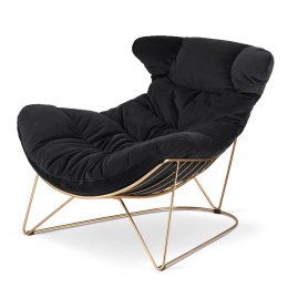 Fotel Malmo XZ leżanka ciemnoszary na złotej podstawie - nowoczesny design i elegancja