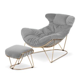 Malmo fotel z podnóżkiem jasnoszary - elegancki design i wygoda premium