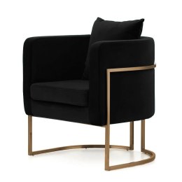 Fotel Miriam Velvet czarny YA2313-20 mosiądz - elegancki fotel glamour do salonu premium