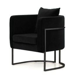 Fotel luxury design Miriam Velvet YA2313-20 czarny velvet, styl hotelowy premium, czarna podstawa glamour