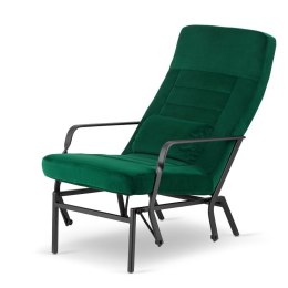 Ros XZ Butelkowy - fotel velvet z funkcją bujania i regulowanym zagłówkiem