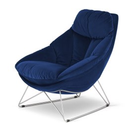 Fotel designerski Sala XZ SWAN-08 - granatowy fotel wypoczynkowy