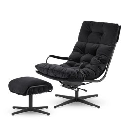 Fotel bujany Sol z podnóżkiem XZ ciemnoszary - designerski do salonu
