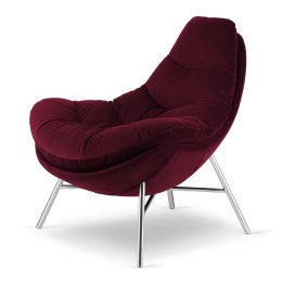 Fotel Sore XZ Bordowy - komfortowy fotel velvet do salonu i gabinetu