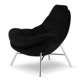 Wygodny fotel Sore XZ Czarny velvet - fotel designerski do czytania i relaksu