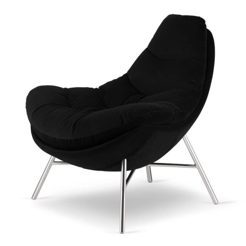 Wygodny fotel Sore XZ Czarny velvet - fotel designerski do czytania i relaksu