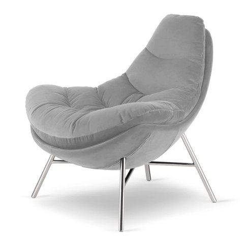 Fotel Sore XZ Jasnoszary - nowoczesny fotel designerski do salonu velvet