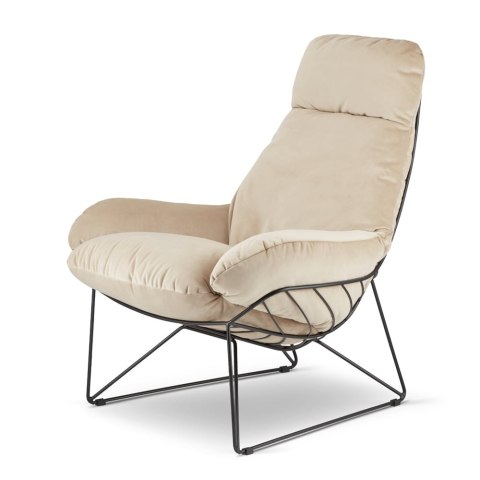 Fotel Svar XZ Beżowy SWAN-01 - luksusowy fotel velvet premium do nowoczesnych wnętrz