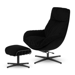 Fotel bujany Torsby z podnóżkiem XZ Czarny (YA2313-20)