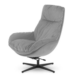 Stylowy fotel Torsby XZ - jasnoszary fotel bujany i obrotowy do relaksu w domu