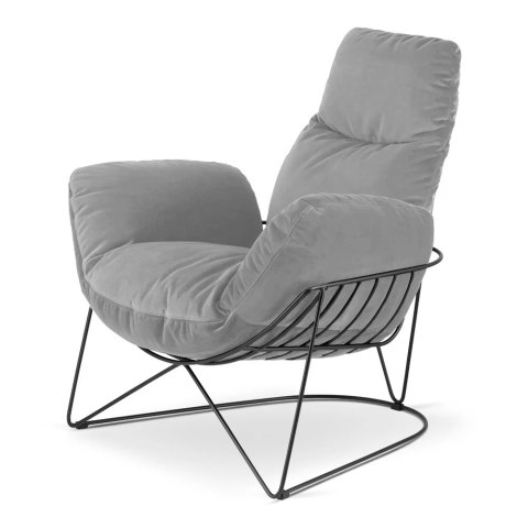Elegancki fotel Vang XZ jasnoszary SWAN-12 - styl skandynawski