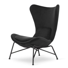 Fotel Varde velvet SWAN-13 - designerski fotel wypoczynkowy do salonu, czarna podstawa