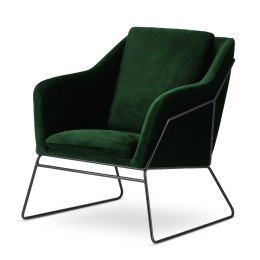 Elegancki fotel Vasteras butelkowy velvet tapicerowany - skandynawski komfort premium