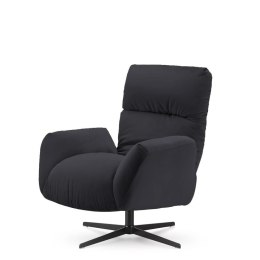 Fotel rozkładany Visby ciemnoszary velvet - nowoczesny fotel wypoczynkowy premium