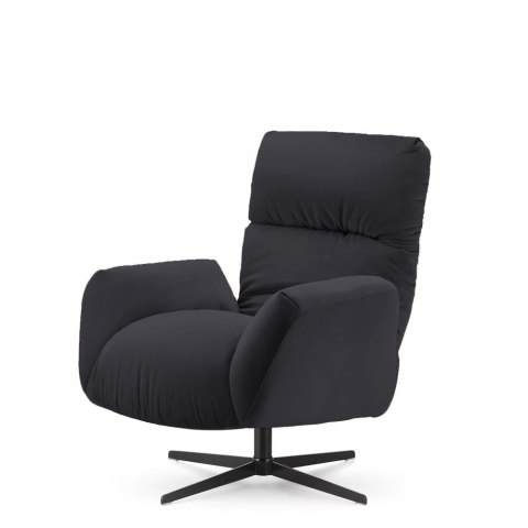 Fotel rozkładany Visby ciemnoszary velvet - nowoczesny fotel wypoczynkowy premium