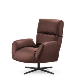 Fotel rozkładany Visby brązowy - skóra naturalna, styl industrialny do salonu