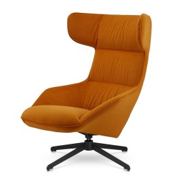 Fotel obrotowy Atero Velvet Miodowy - elegancki uszak do salonu