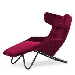 Nowoczesna leżanka Atero velvet bordowa - elegancki fotel wypoczynkowy do salonu