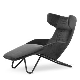 Fotel leżanka Atero velvet ciemnoszary - nowoczesny fotel do salonu