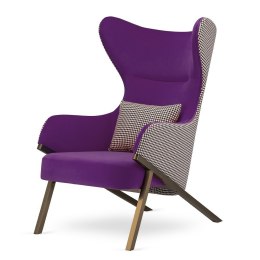Fotel Classy Fioletowy - Designerski Uszak Tapicerowany do Wypoczynku