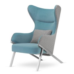 Fotel Classy Niebieski Glamour - Designerski Uszak do Wnętrz Premium