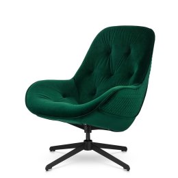 Obrotowy fotel Colteno butelkowy - pikowany velvet, designerski fotel wypoczynkowy