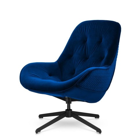 Ciemnogranatowy fotel wypoczynkowy Colteno - pikowany velvet do eleganckiego salonu