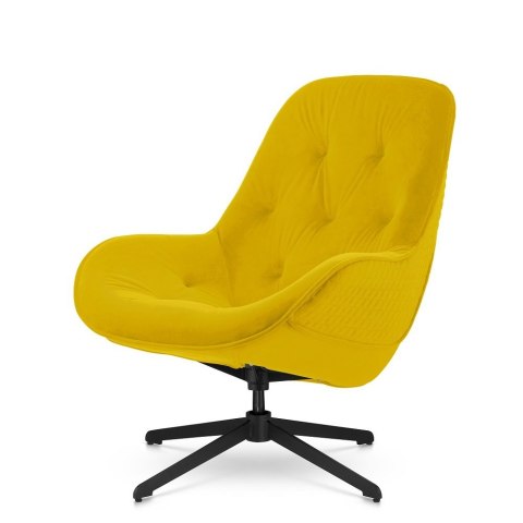 Fotel Colteno żółty - pikowany velvet, designerski do salonu