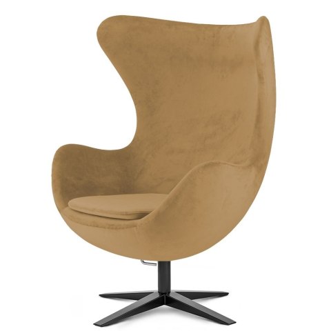 Fotel Egg Jajo Premium Velvet Treviso Aksamitny Welur obrotowy z funkcją bujania Czarna szeroka Beżowy (5187-21) Beżowy (5187-21