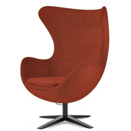 Elegancki fotel Egg Chair Treviso Miedziany - Czarna Podstawa, Obrotowy i Stylowy
