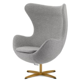 Fotel Treviso Egg Premium designerski skandynawski styl obrotowy i bujany, Szara Bukla