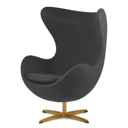 Fotel Egg Jajo Premium Kaszmir Treviso obrotowy z funkcją bujania Szary (#3) Złota standardowa